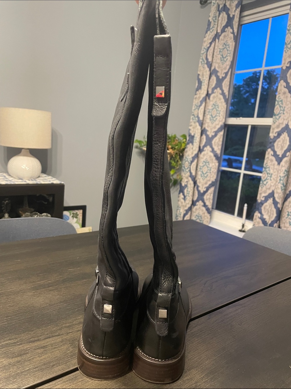 Franco Sarto Black Over-the-Knee Leather Riding Boots - Picture 2 of 11